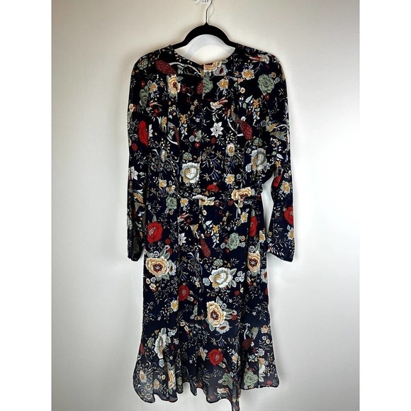 NWT Eva Franco (Anthropologie) Navy Floral Dress Size 6 - Picture 6 of 8